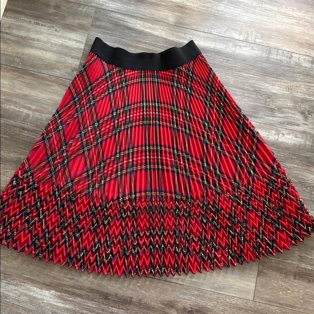 Luisa Spagnoli pleated plaid skirt small